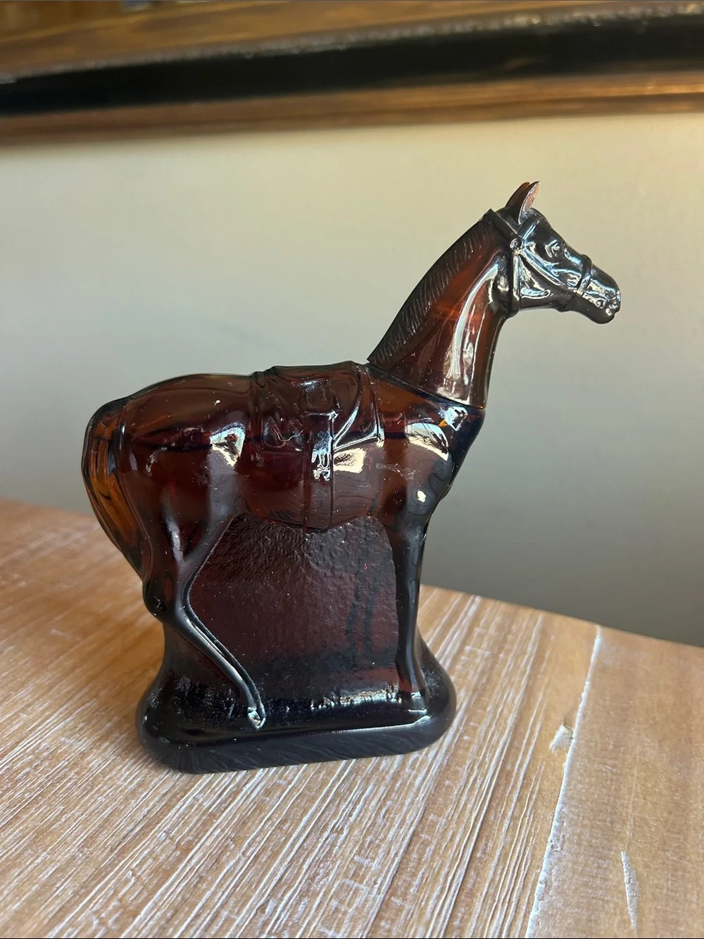 Vintage Avon Amber Horse Wild Berry Aftershave Glass Bottle Cologne